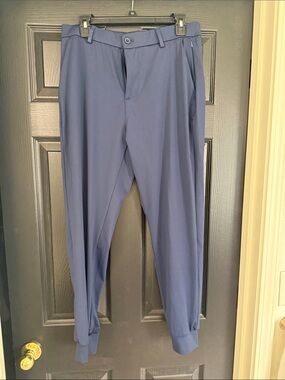 CHANEL Men's Navy Jogger-Style Dress Pants